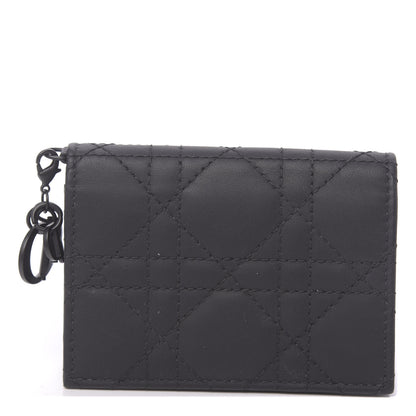 Christian Dior Ultra Matte Calfskin Small Lady Dior Flap Card Holder Black 1 of 8