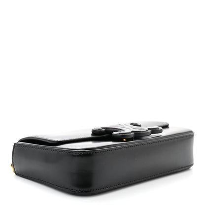 Celine Shiny Calfskin Cuir Triomphe Chain Shoulder Bag Black 4 of 10