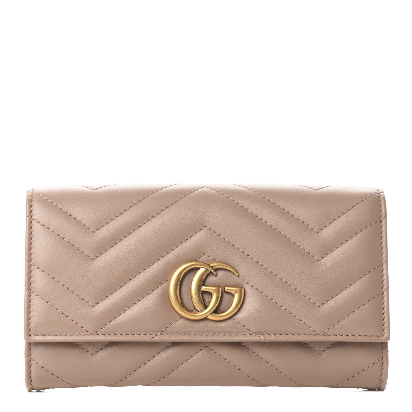 Calfskin Matelasse GG Marmont Continental Wallet Porcelain Rose