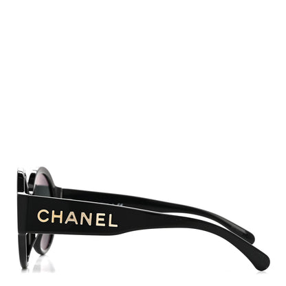 Chanel Acetate Round Sunglasses 5410-A Black 3 of 7