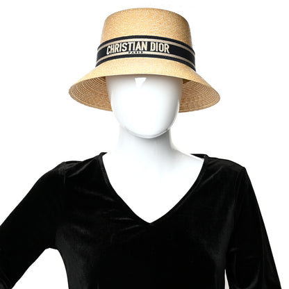 Christian Dior Straw Bucket Hat 57 Natural 2 of 8