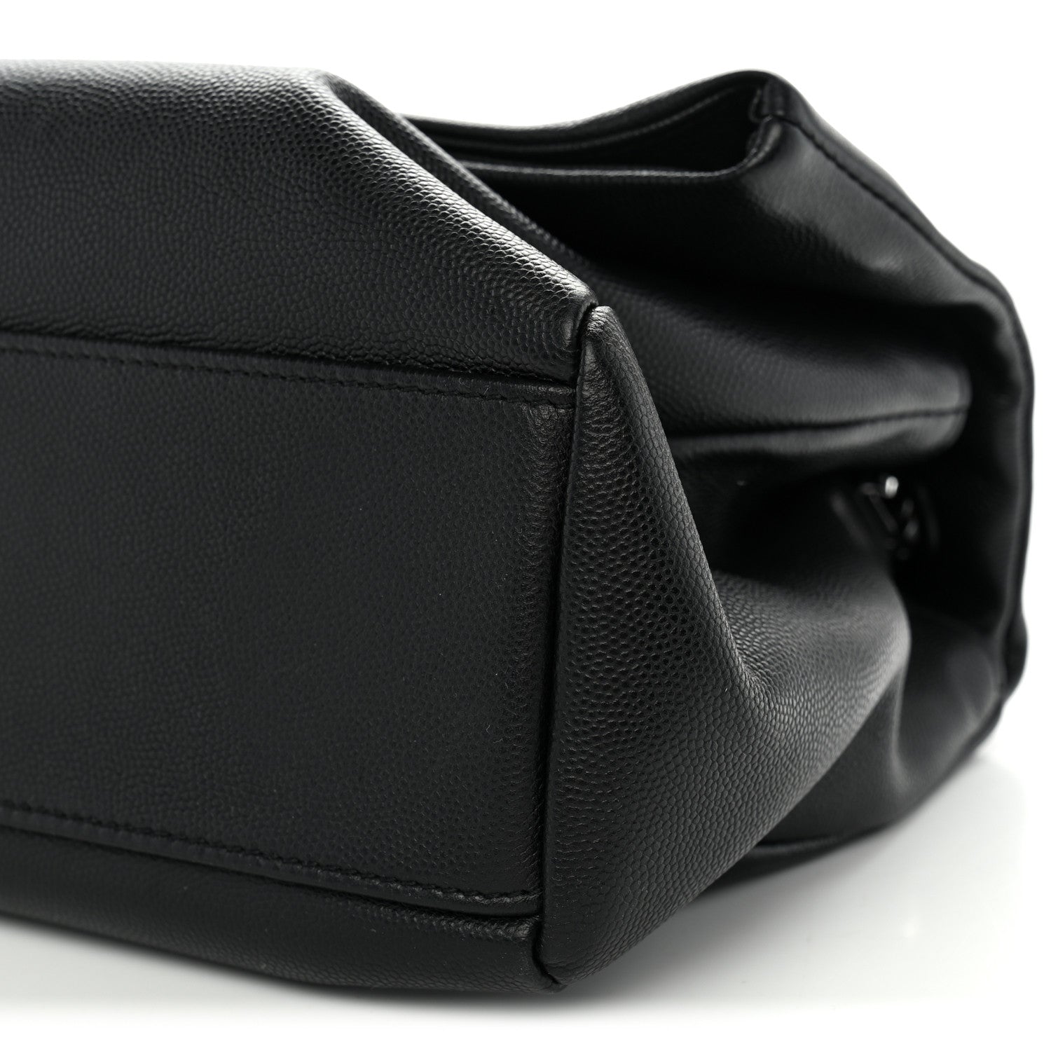 Saint Laurent Grain De Poudre Medium West Hollywood Monogram Fold-Over Black 9 of 9