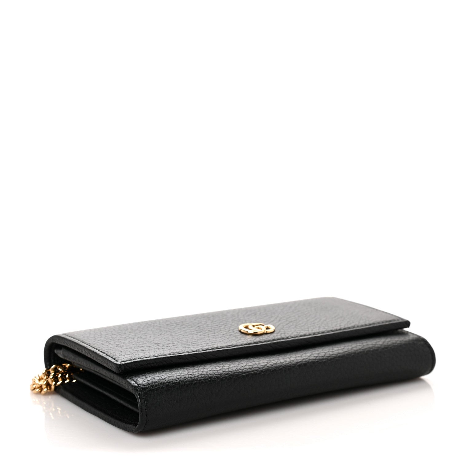 Gucci Calfskin Petite GG Marmont Wallet Chain Bag Black 4 of 9