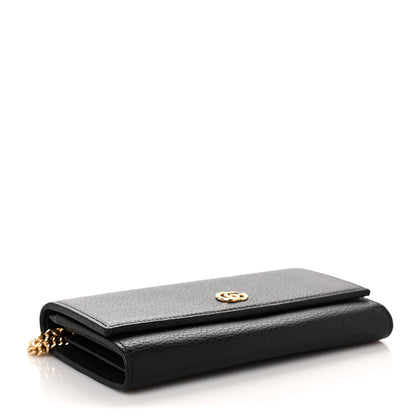 Gucci Calfskin Petite GG Marmont Wallet Chain Bag Black 4 of 9