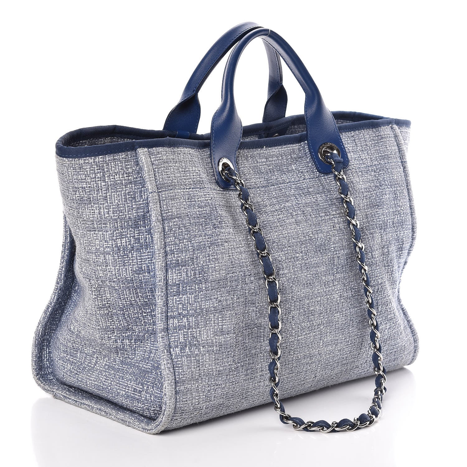 Chanel Canvas Large Deauville Tote Blue 3 of 12