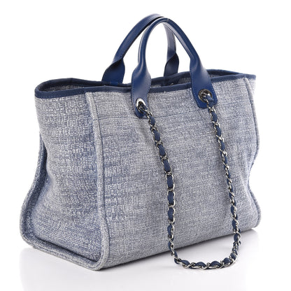 Chanel Canvas Large Deauville Tote Blue 3 of 12