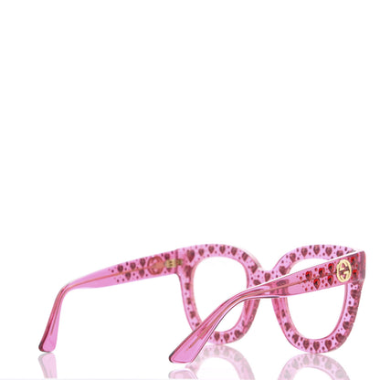 Gucci Acetate Crystal Heart GG0116S Sunglasses Fuchsia 4 of 8