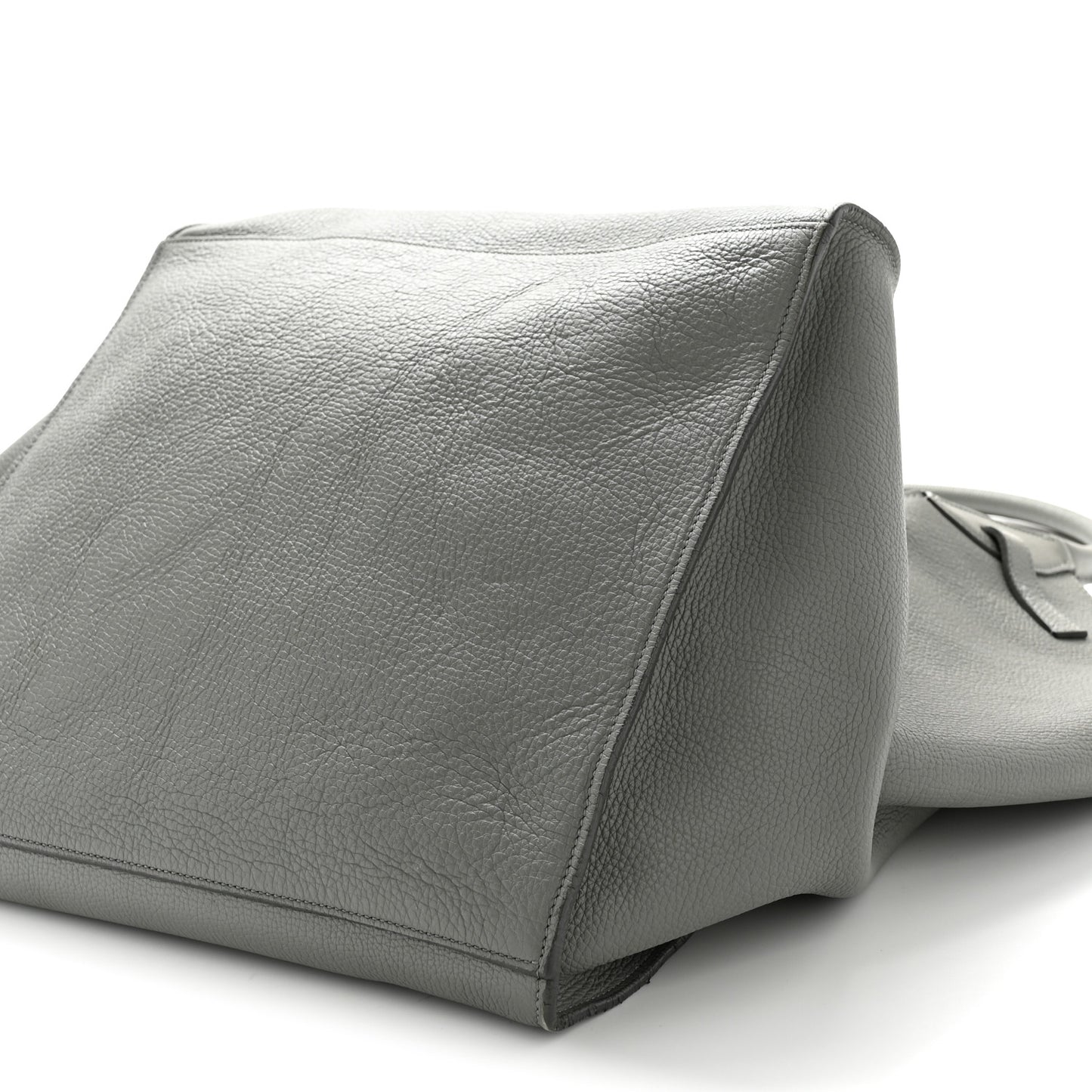 Supple Grained Calfskin Medium Big Bag Grey