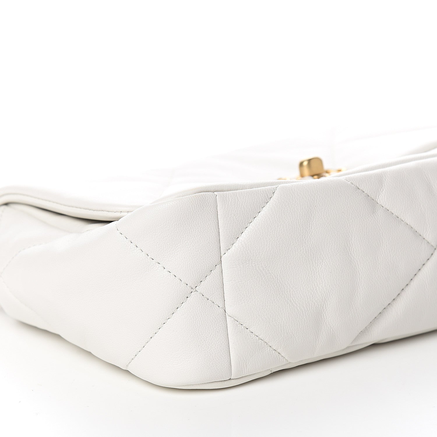 Chanel Goatskin Quilted Medium 19 Flap White 6 of 10