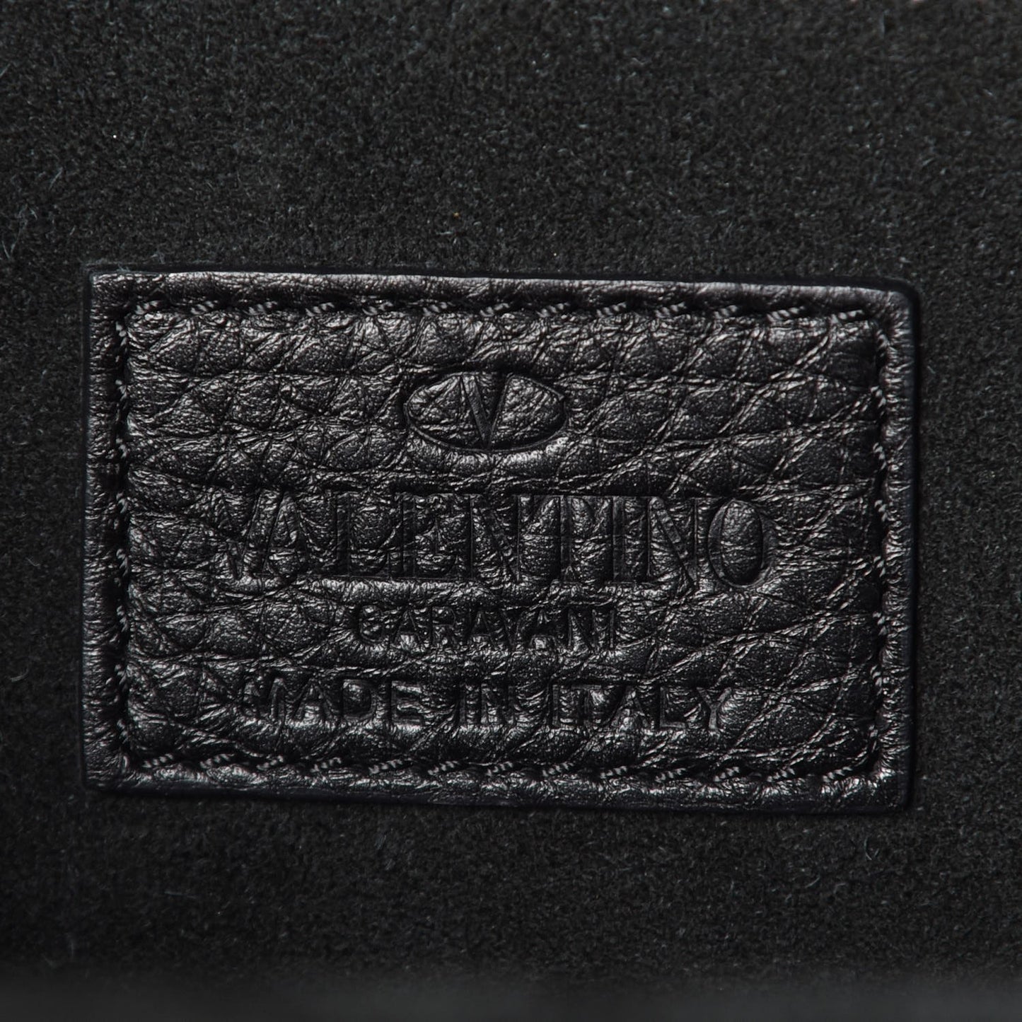 Grained Calfskin Medium Rockstud Backpack Black