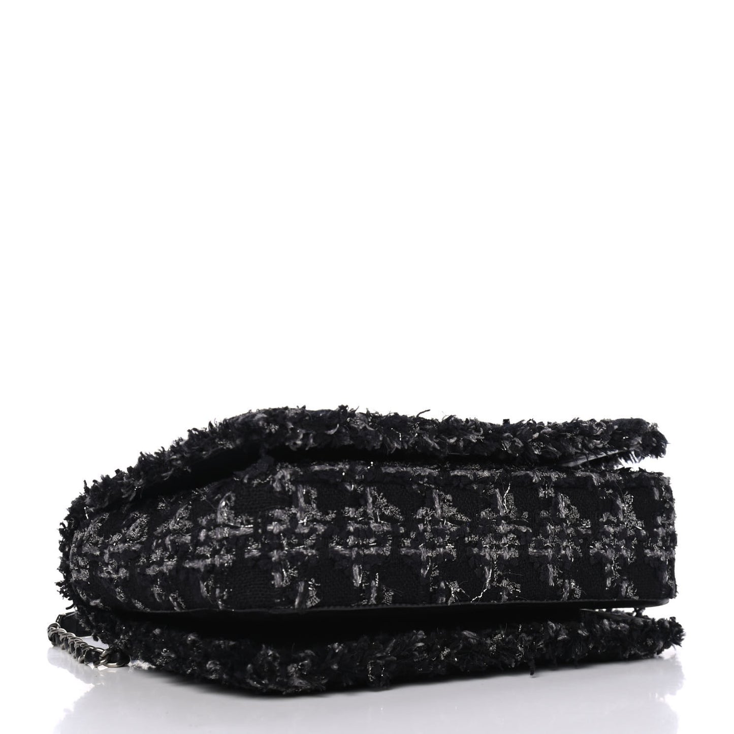 Shearling Tweed Medium Boy Flap Black Grey