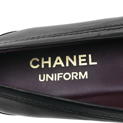Chanel Lambskin Cap Toe CC Uniform Ballerina Flats 36.5 Black 7 of 8