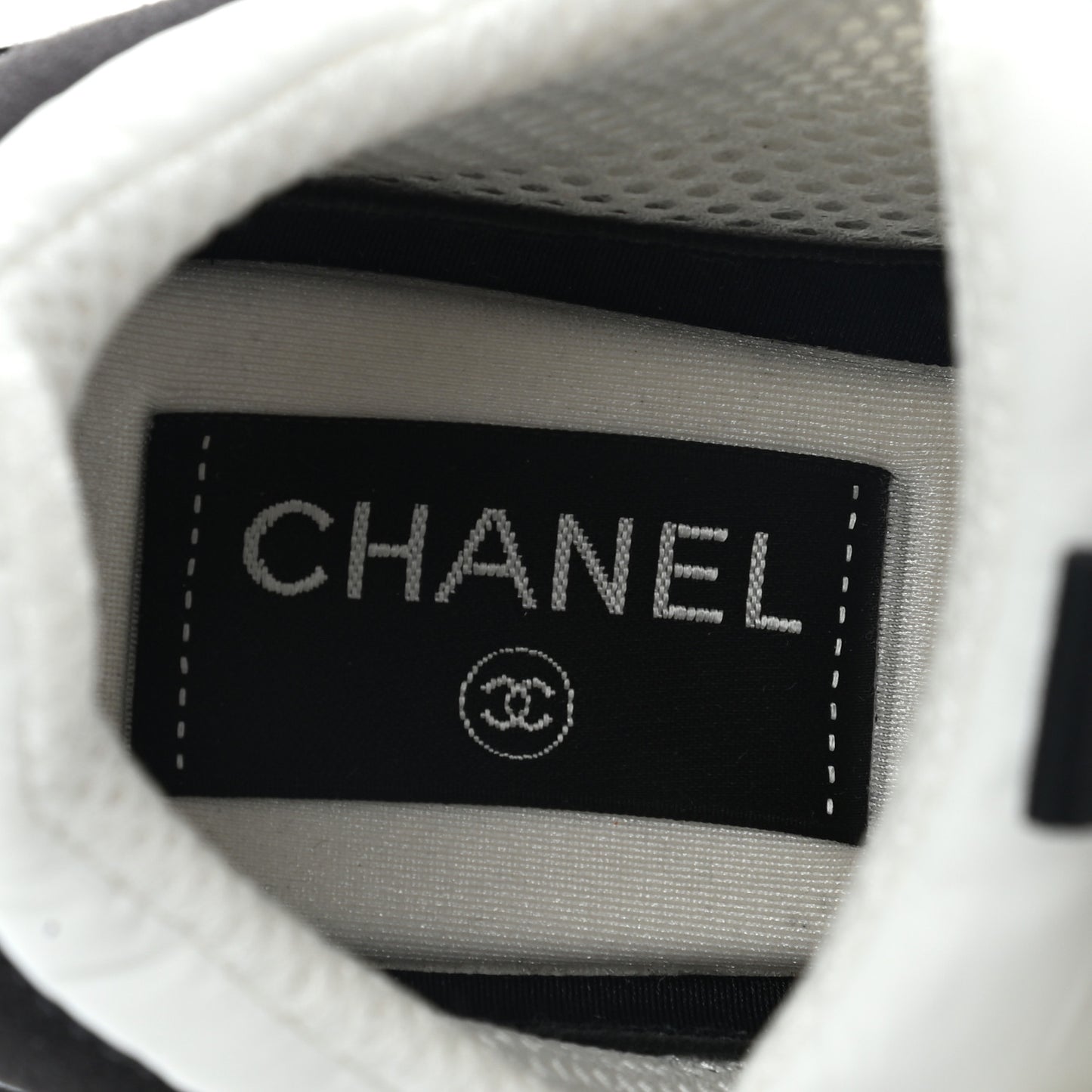Nylon Suede Calfskin CC Sneakers 36 White Dark Grey