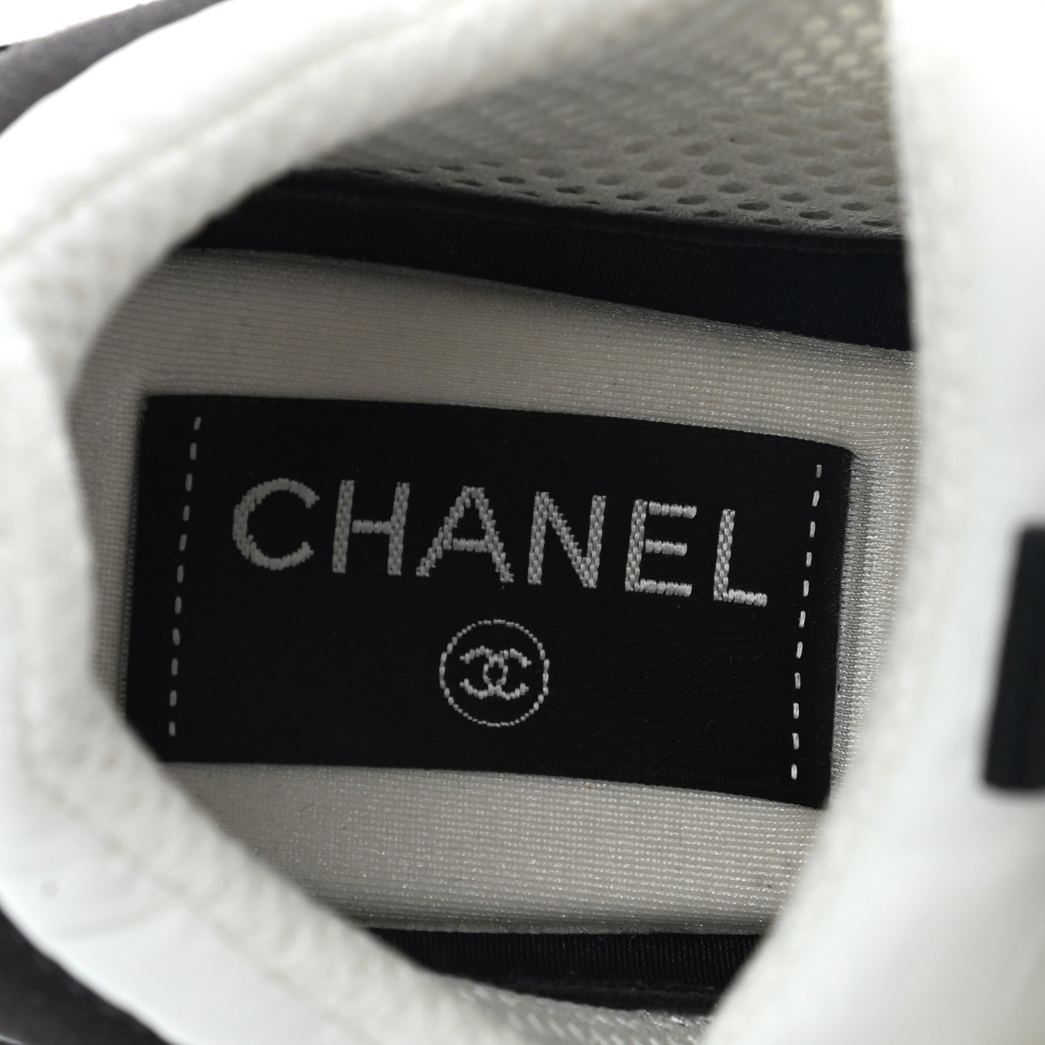Chanel Nylon Suede Calfskin CC Sneakers 36 White Dark Grey 12 of 12