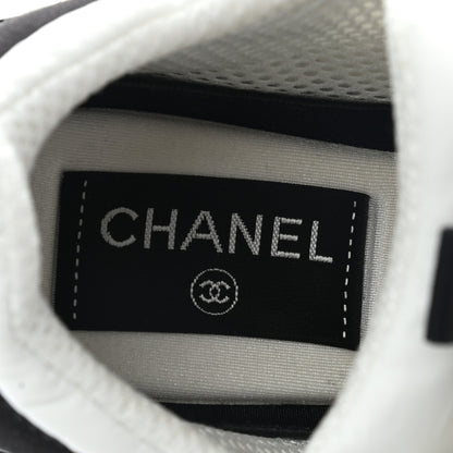 Chanel Nylon Suede Calfskin CC Sneakers 36 White Dark Grey 12 of 12