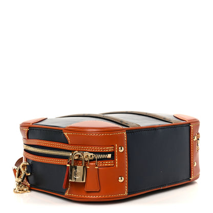 Louis Vuitton Calfskin Reverse Monogram Valisette PM Navy Caramel 4 of 11
