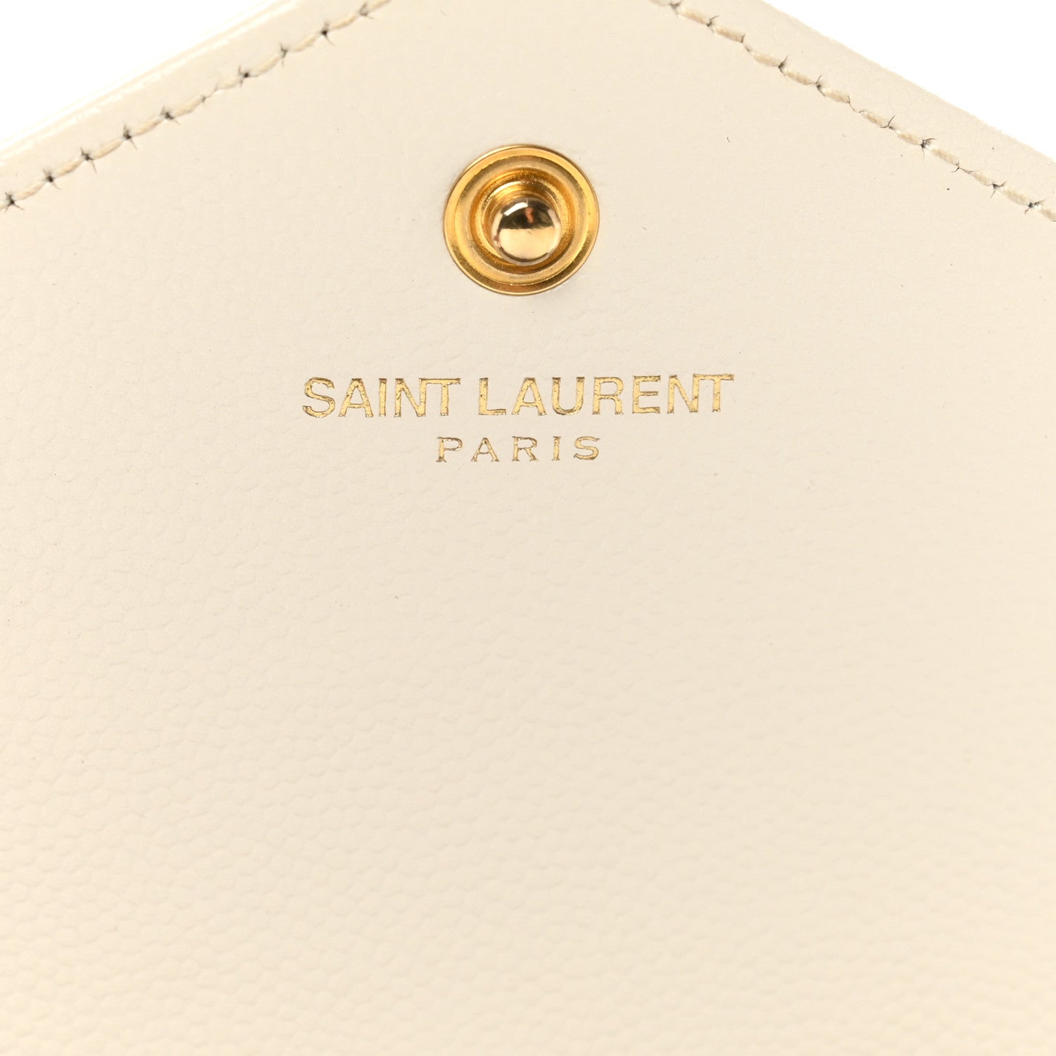 Saint Laurent Grain De Poudre Matelasse Chevron Monogram Chain Wallet Crema Soft 5 of 7