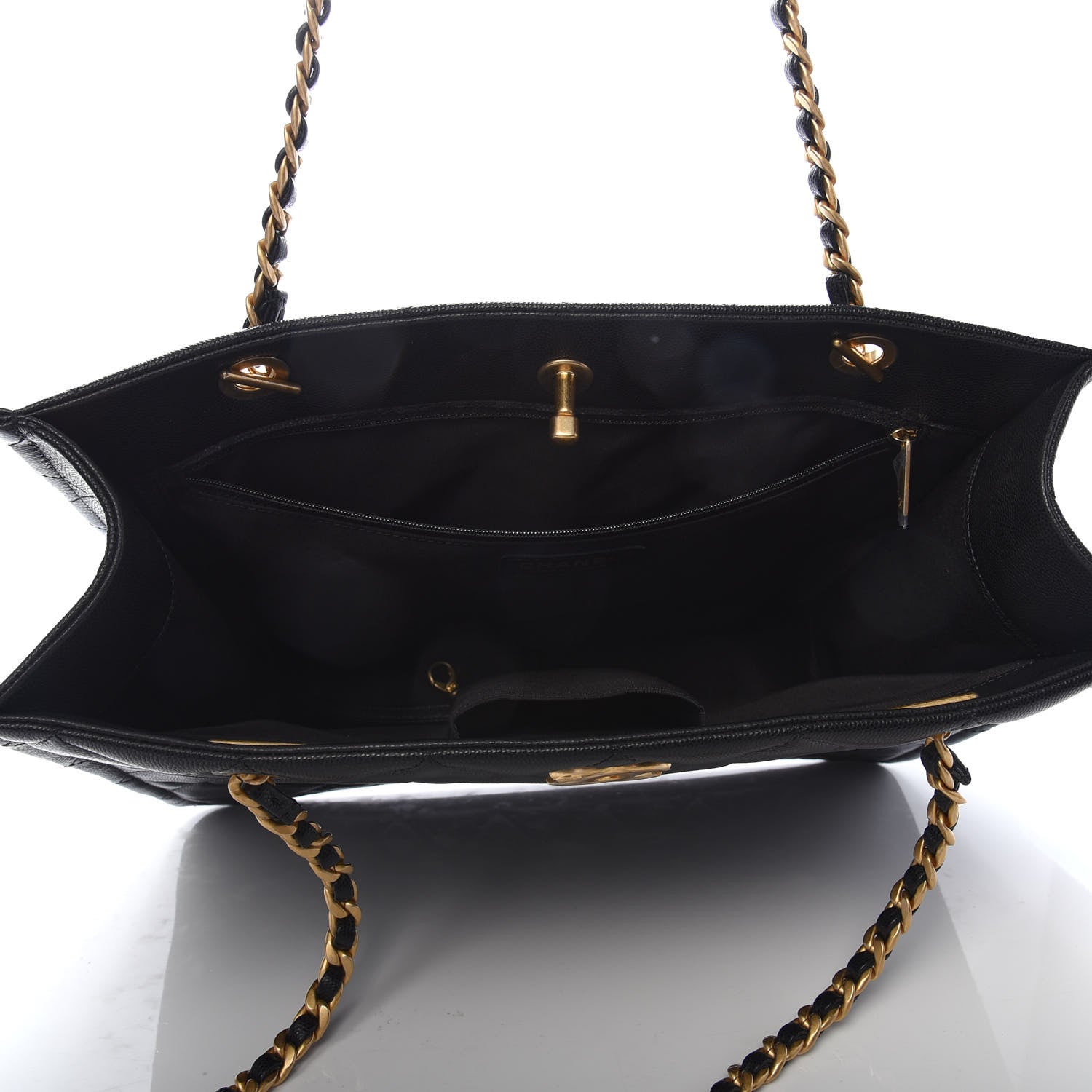 Chanel Caviar Quilted Sweet Classic Shopping Tote Black 5 of 10