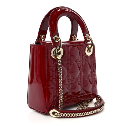 Christian Dior Patent Cannage Mini Lady Dior Red 3 of 9