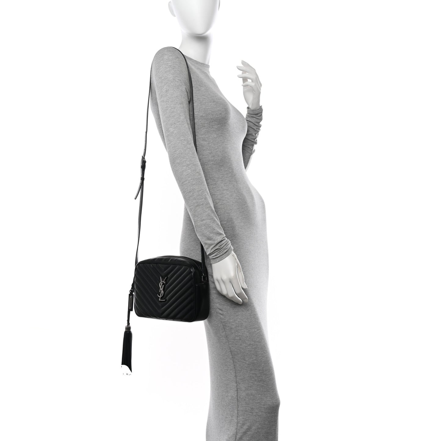 Calfskin Matelasse Monogram Lou Camera Bag Black