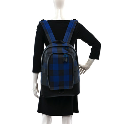 Burberry Canvas Check Backpack Oceanic Blue 2 of 8