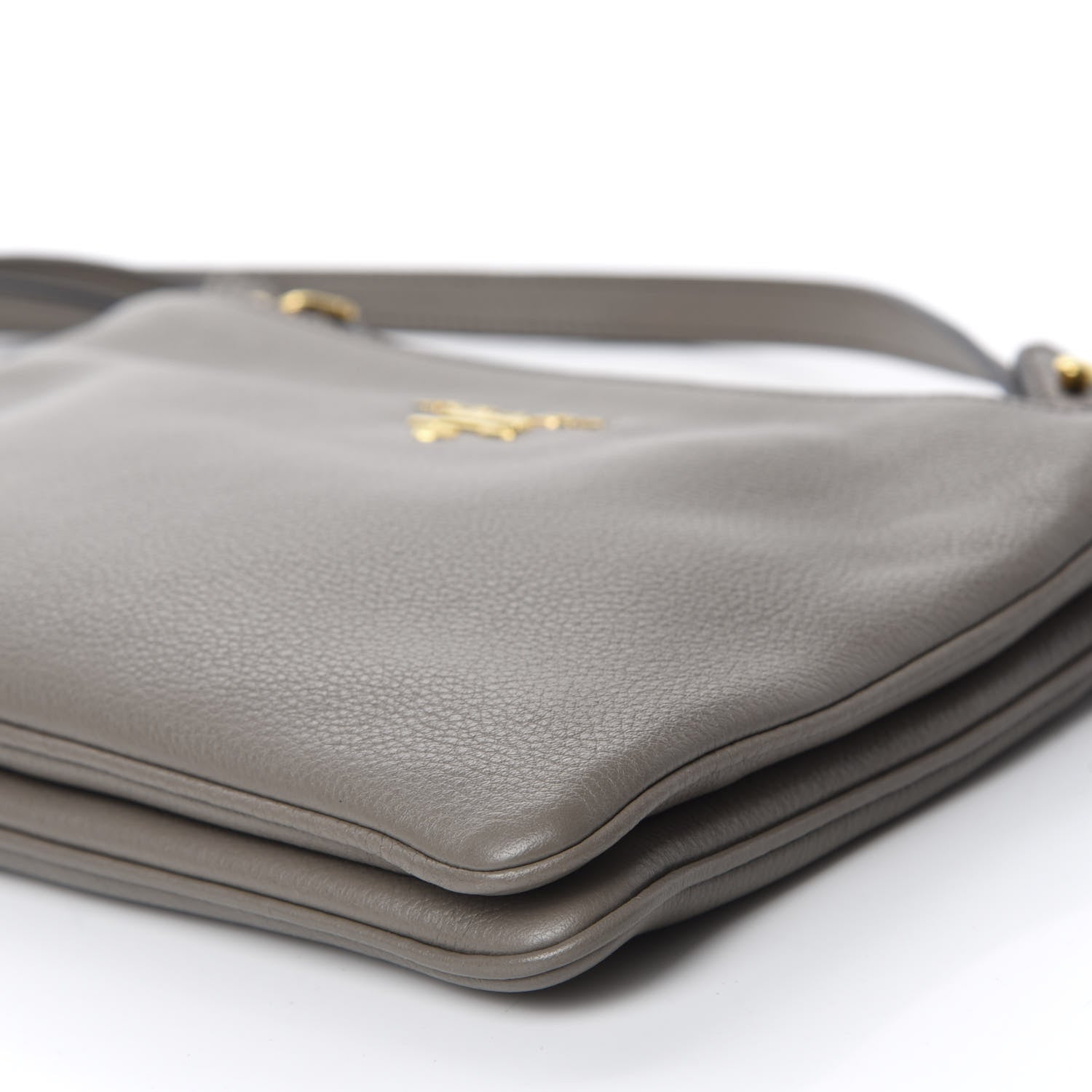 Prada Vitello Phenix Double Zip Crossbody Bag Argilla 7 of 11
