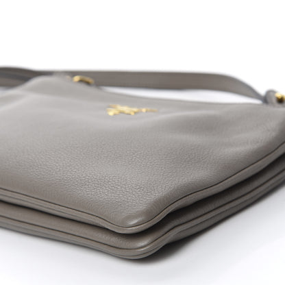 Prada Vitello Phenix Double Zip Crossbody Bag Argilla 7 of 11