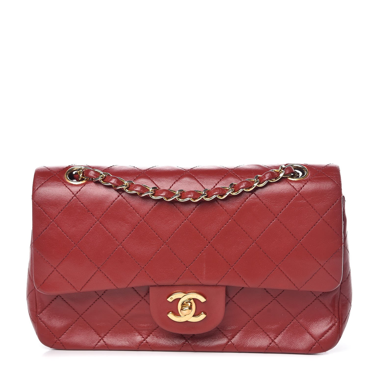 Chanel Lambskin Quilted Small Double Flap Red 1 of 13
