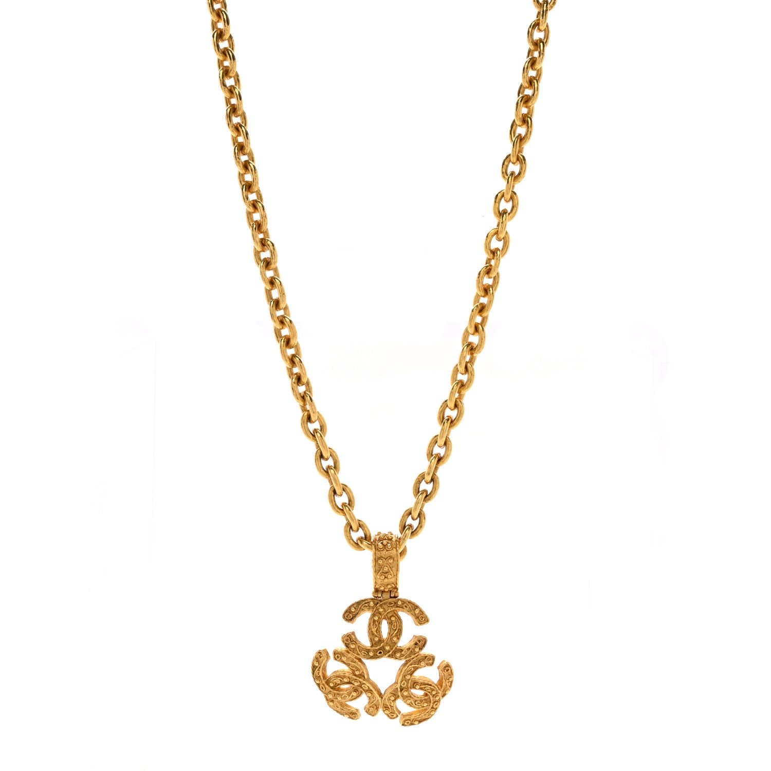 Chanel Metal Triple CC Chain Necklace Gold 1 of 5