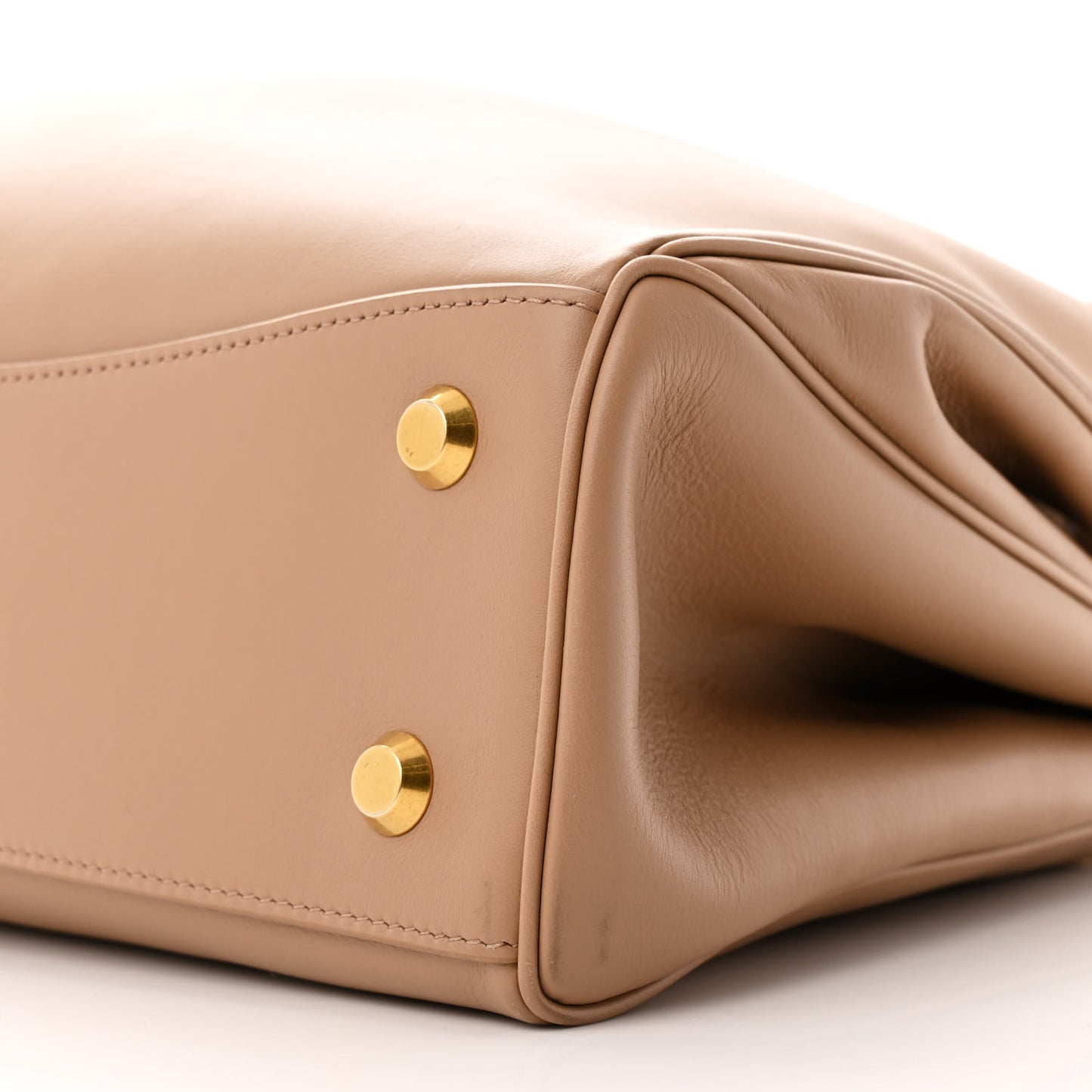 Smooth Calfskin Medium Rodeo Top Handle Handbag Latte