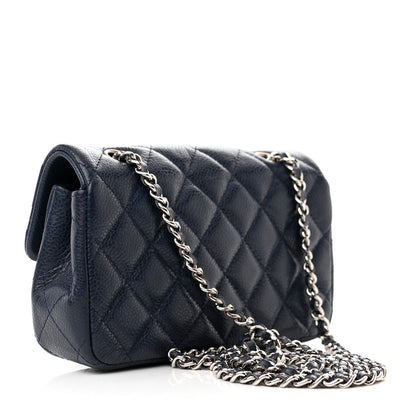 Chanel Caviar Quilted Extra Mini Flap Blue 3 of 12