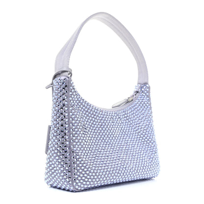 Prada Satin Crystal Mini Re-Edition 2000 Bag Glicine 3 of 10
