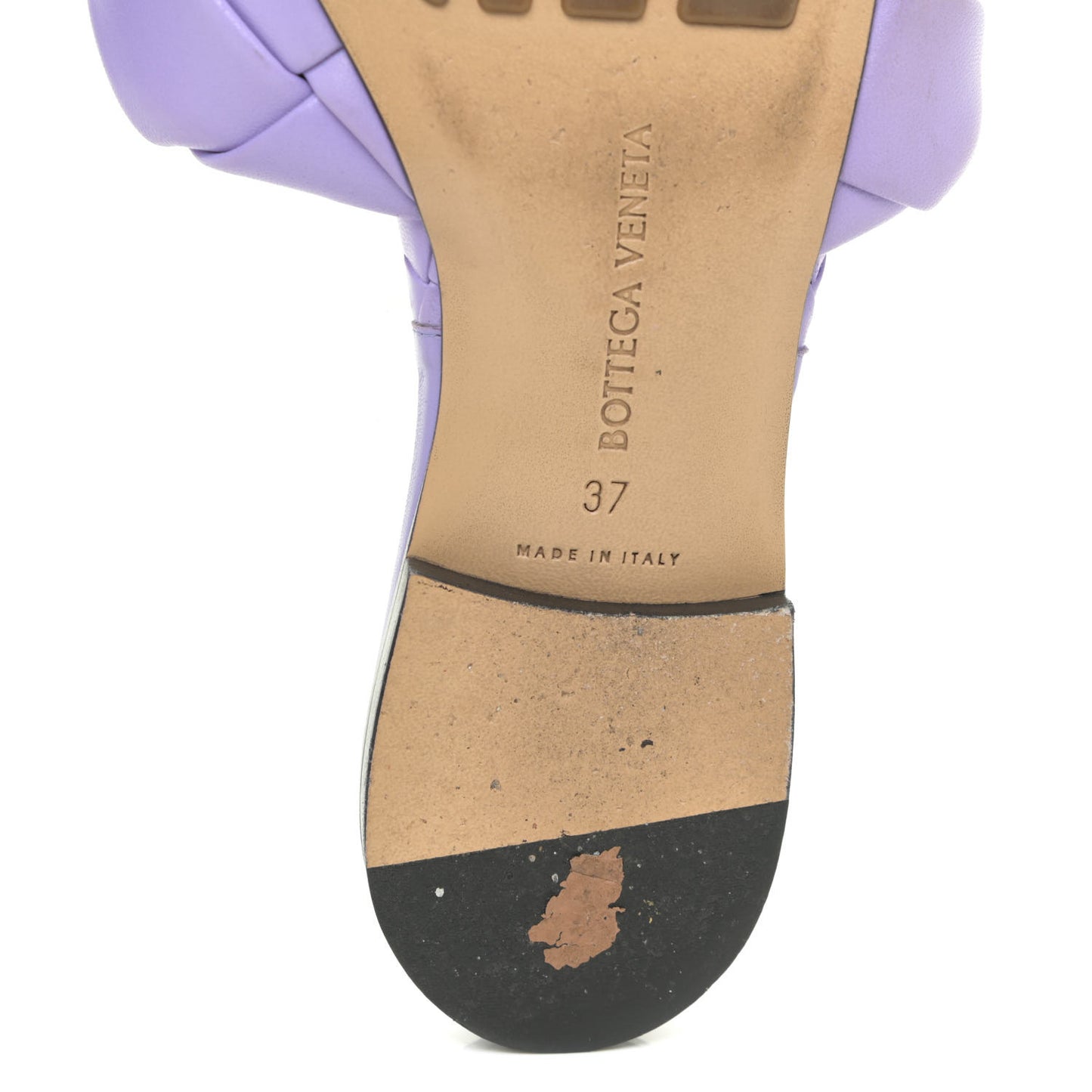 Nappa Maxi Intrecciato Lido Flat Sandals 37 Wisteria