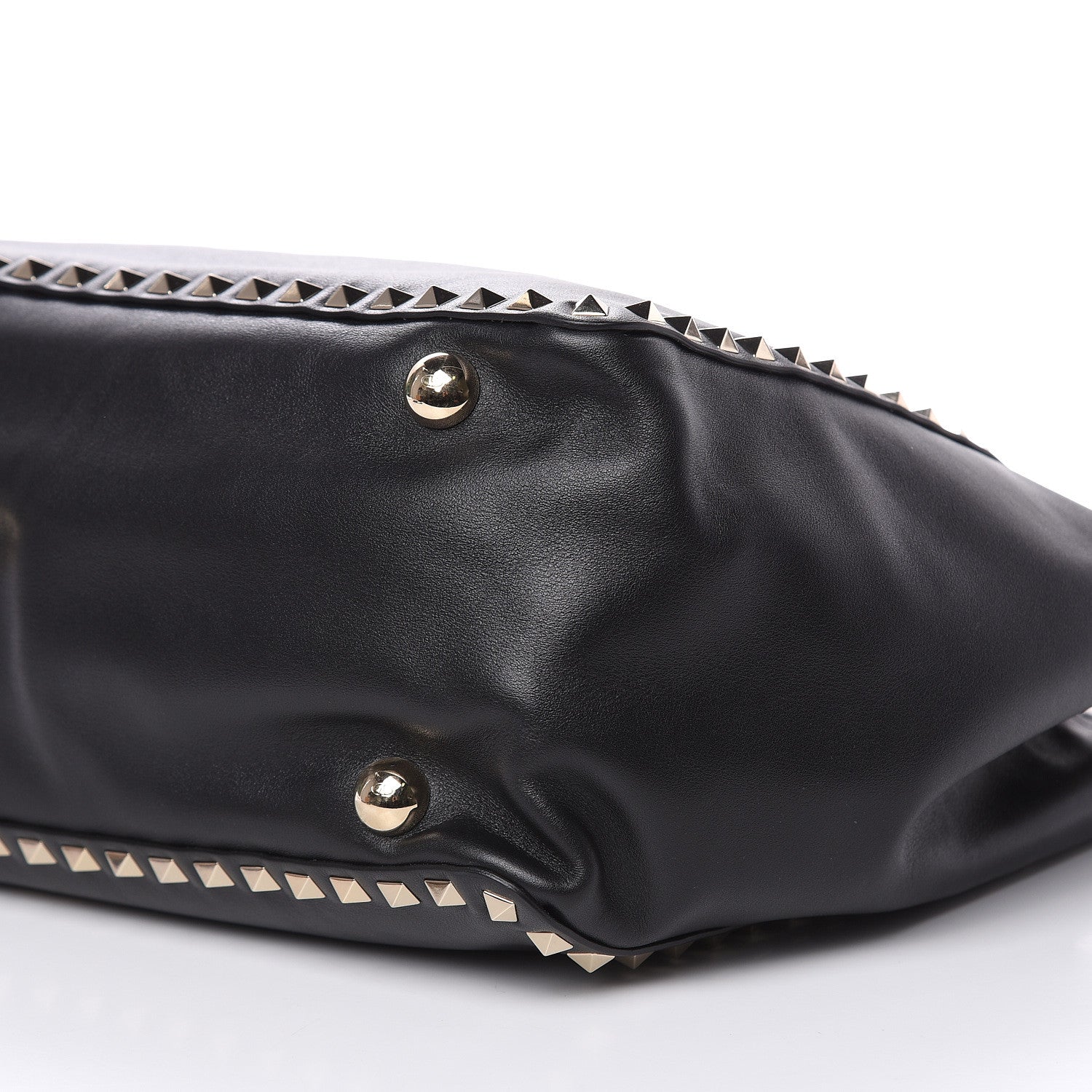 Valentino Garavani Vitello Medium Rockstud Tote Black 9 of 10