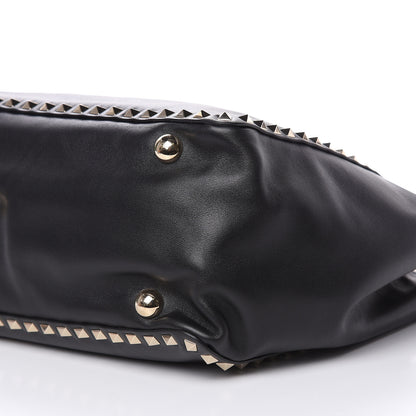 Valentino Garavani Vitello Medium Rockstud Tote Black 9 of 10