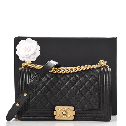 Chanel Caviar Quilted Medium Boy Flap Black 9 of 9