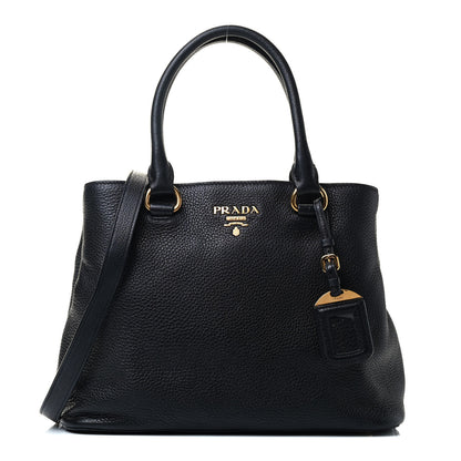 Prada Vitello Phenix Top Handle Bag Black 1 of 4