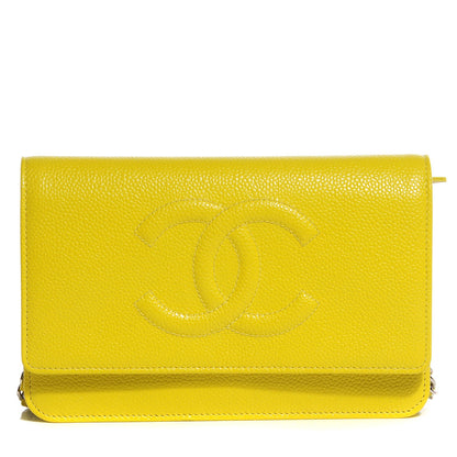 Chanel Caviar Timeless Wallet on Chain WOC Yellow 1 of 9