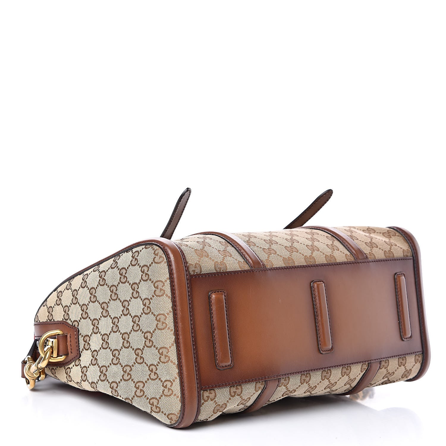 Gucci Monogram Medium Lady Web Boston Bag Beige Cuir 4 of 16
