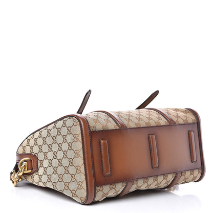 Gucci Monogram Medium Lady Web Boston Bag Beige Cuir 4 of 16
