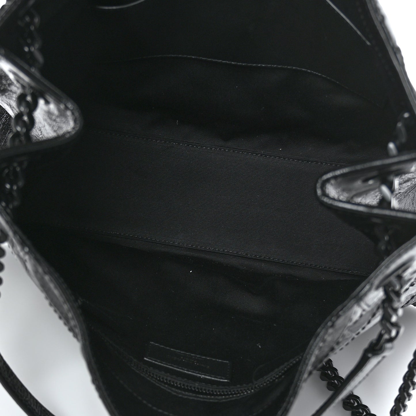 Crinkled Calfskin Matelasse Monogram Medium Niki Shopper Tote Black