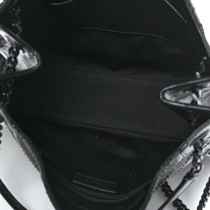 Saint Laurent Crinkled Calfskin Matelasse Monogram Medium Niki Shopper Tote Black 5 of 10