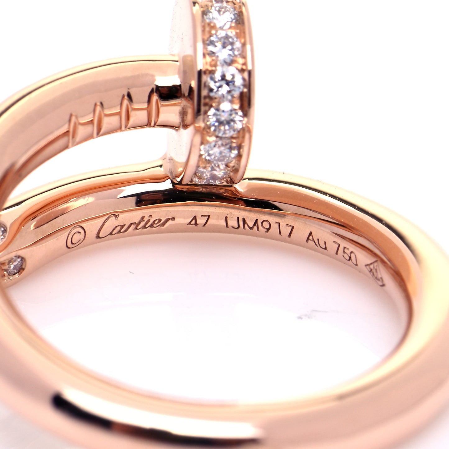 18K Pink Gold Diamond Juste Un Clou Ring 47 4