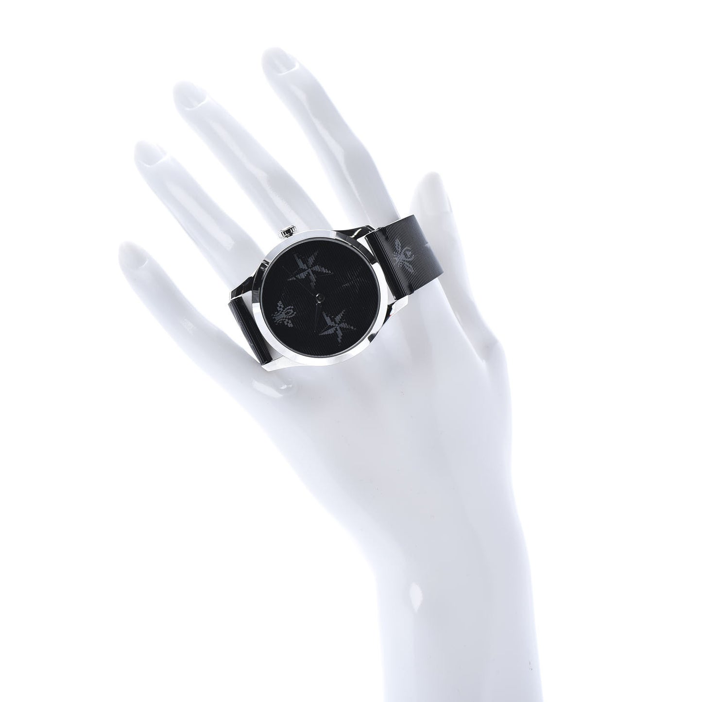 Stainless Steel Calfskin 38mm G-Timeless Bee Star Hologram Quartz Watch Black