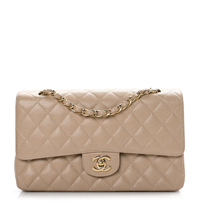 Chanel Caviar Quilted Medium Double Flap Dark Beige 1 of 11
