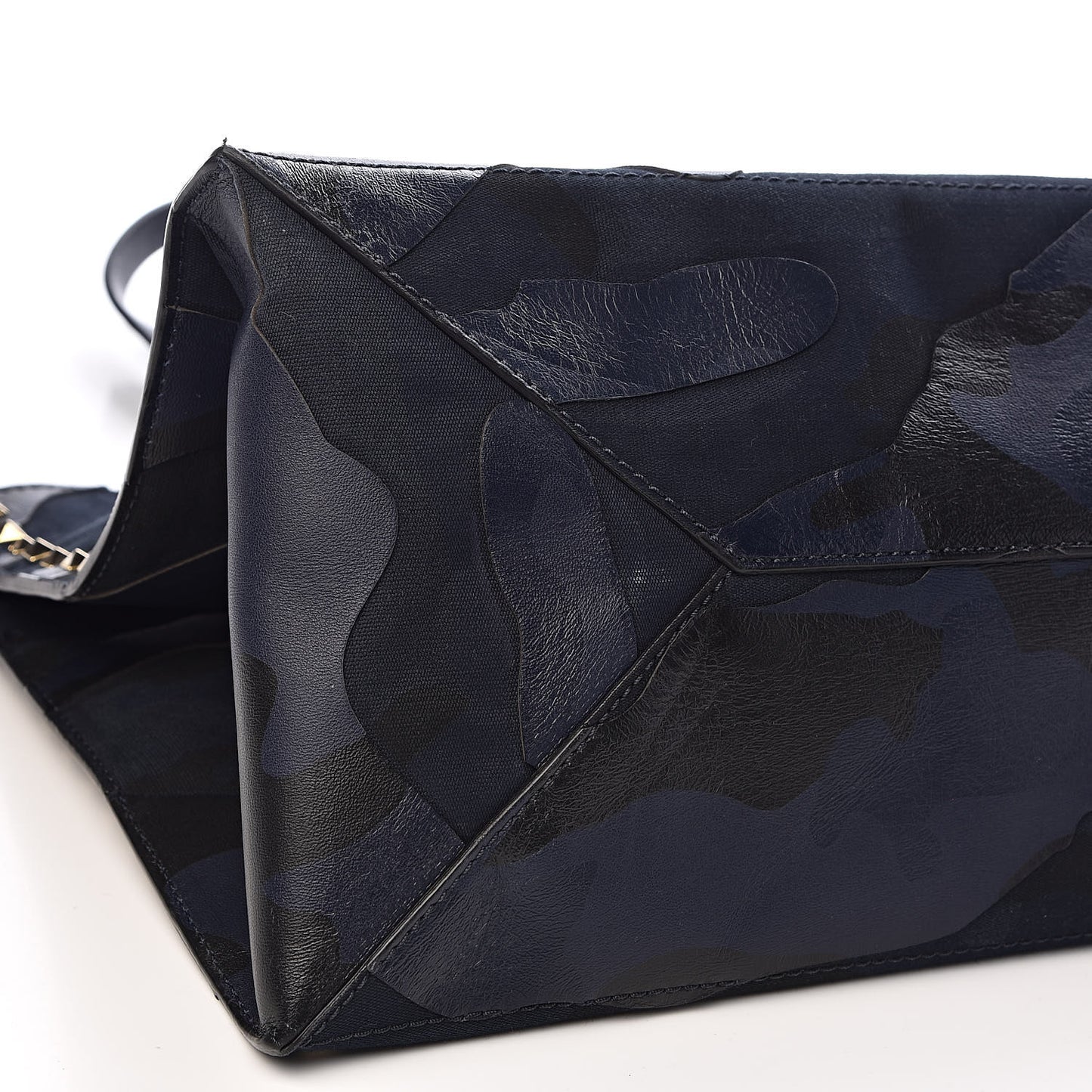 Nappa Canvas Camo Medium Rockstud Soft Tote Navy Blue