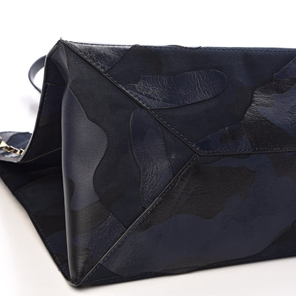 Valentino Garavani Nappa Canvas Camo Medium Rockstud Soft Tote Navy Blue 8 of 12