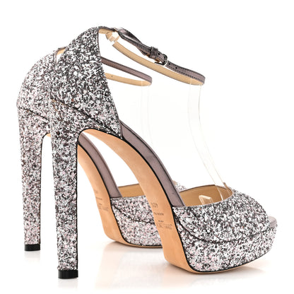 Jimmy Choo Coarse Glitter Fabric Pattie 130 Pumps 40.5 Light Lilac 4 of 13