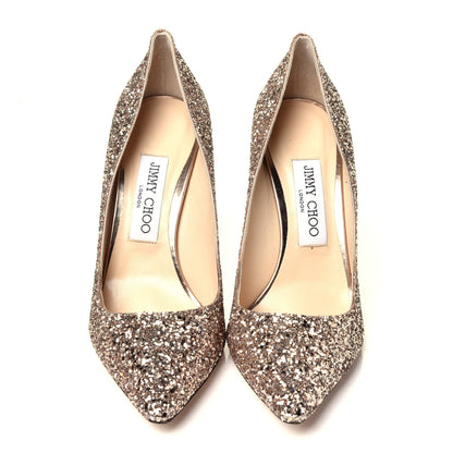 Jimmy Choo Coarse Glitter Romy 100 Pumps 37.5 Ballet Pink 6 of 10