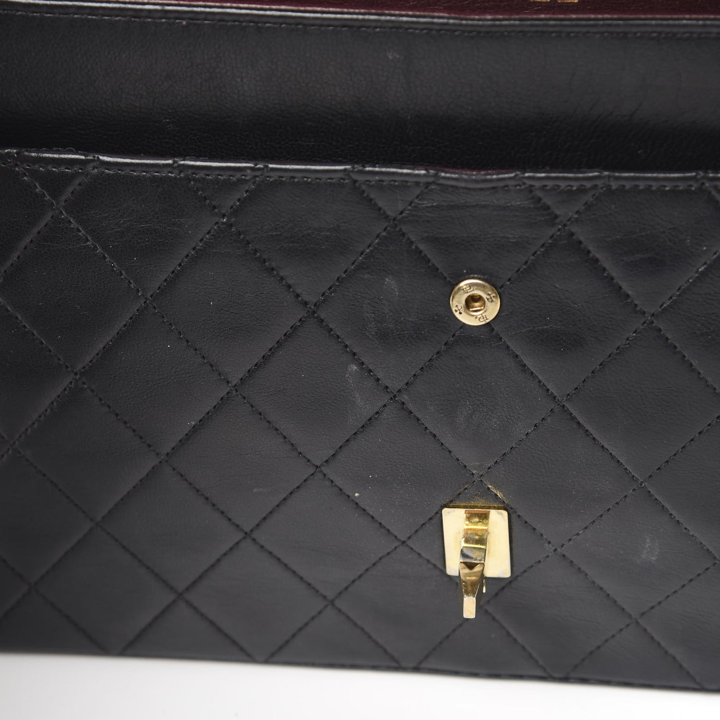 Lambskin Quilted Medium Double Flap Black